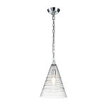 Подвесной светильник с прозрачным рельефным стеклянным плафоном в форме конуса Feiss варинант исполнения - 2 | Loft Concept в Липецке