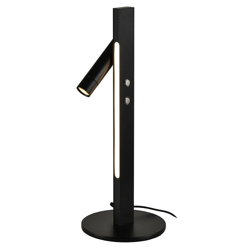 Настольная лампа светодиодная черная Black Light Guide Белый Черный в Липецке | Loft Concept 