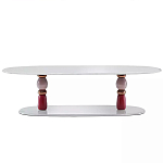 Дизайнерский журнальный стол на 2-х фигурных ножках с подстольем Lycad варинант исполнения - 1 | Loft Concept в Липецке