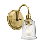 Бра с прозрачным стеклянным абажуром в форме цилиндра Kichler варинант исполнения - 7 | Loft Concept в Липецке