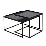 Комплект столиков с квадратными столешницами черные Black Table Combination варинант исполнения - 1 | Loft Concept в Липецке