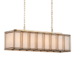 Люстра прямоугольная с каркасом золотого цвета Soft Glow Lamps варинант исполнения - 2 | Loft Concept в Липецке