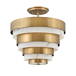 Потолочный светильник многоярусный с чередованием латунных и белых колец Hinkley  варинант исполнения - 1 | Loft Concept в Липецке