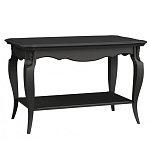 Стол журнальный черный из массива бука с полкой в стиле прованс Black Provence варинант исполнения - 1 | Loft Concept в Липецке