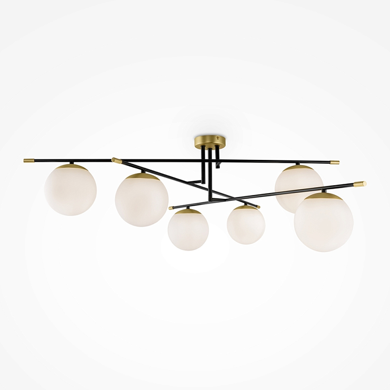 Потолочный светильник Spike Balls Hanging Lamp Белый Золотой Черный в Липецке | Loft Concept 