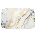 Обеденный стол с прямоугольной столешницей из стекла на черных металлических ножках White Marble варинант исполнения - 2 | Loft Concept в Липецке