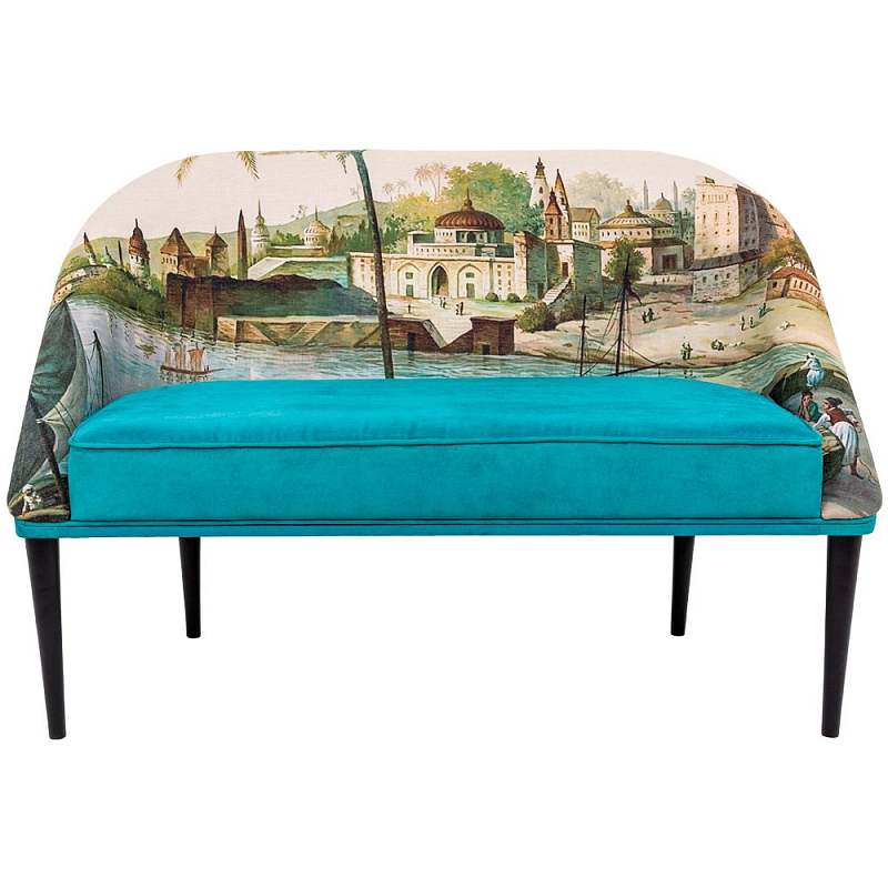 Диван Sofa Benares Бирюзовый Бежево-серый Диван Sofa Benares Бирюзовый Бежево-серый в Липецке | Loft Concept