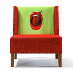 FUN Armchair "Chili Pepper" Red Дизайнерское кресло с цветным принтом варинант исполнения - 1 | Loft Concept в Липецке