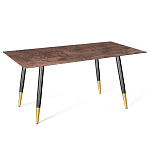 Стол обеденный с коричневой прямоугольной столешницей из керамики на четырех металлических ножках Brown Ceramics варинант исполнения - 1 | Loft Concept в Липецке