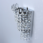 Бра настенное цвета хром с прозрачными квадратными хрустальными подвесками Crystal Regena варинант исполнения - 4 | Loft Concept в Липецке