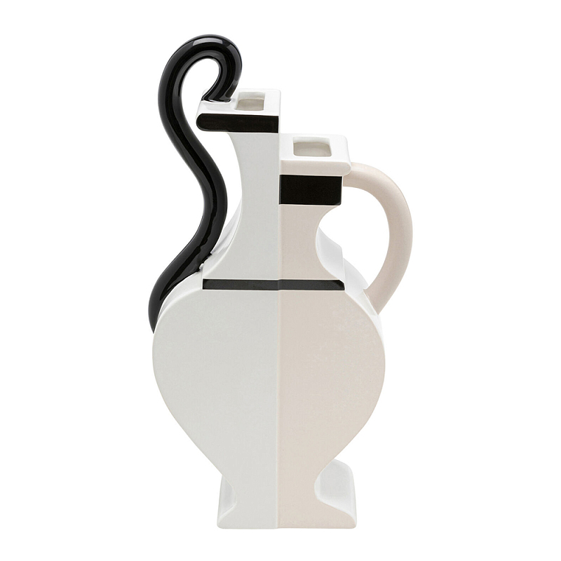 Ваза Concordia Black and White Белый Бежевый Черный в Липецке | Loft Concept 