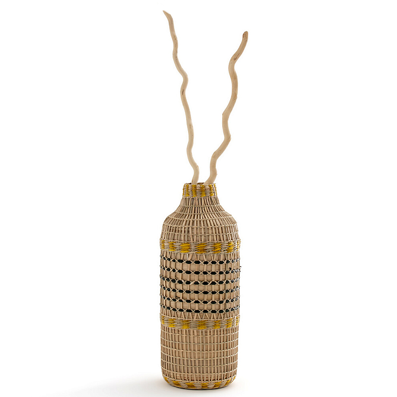 Ваза декоративная из натурального плетеного бамбука Bamboo Decor 42 Бежевый Ваза декоративная из натурального плетеного бамбука Bamboo Decor 42 Бежевый в Липецке | Loft Concept