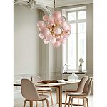 Люстра розовые шары на золотом каркасе Pink Light Bubbles варинант исполнения - 5 | Loft Concept в Липецке