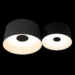 Потолочный светильник с 2-мя цилиндрическими абажурами серого и черного цвета Urban Dome варинант исполнения - 2 | Loft Concept в Липецке