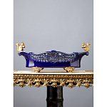 Чаша темно-синего цвета из фарфора с бронзовыми фигурками белок Eden Garden porcelain and bronze варинант исполнения - 1 | Loft Concept в Липецке