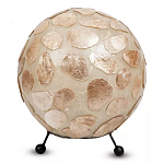 Настольная лампа из перламутра на металлическом каркасе Indonesian Circle варинант исполнения - 2 | Loft Concept в Липецке