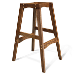 Барный стул со спинкой на 4-х деревянных ножках Коричневый Велюр Vendramin Chair  варинант исполнения - 5 | Loft Concept в Липецке