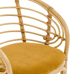 Кресло из ротанга с сиденьем из велюра Vini Rattan Armchair варинант исполнения - 5 | Loft Concept в Липецке