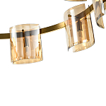 Люстра светодиодная с 8-ю цилиндрическими плафонами янтарного цвета из стекла и стали Andrea Сhandelier Amber варинант исполнения - 3 | Loft Concept в Липецке