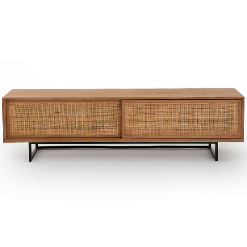 ТВ-тумба из массива тика Busto TV Stand Древесина Черный ТВ-тумба из массива тика Busto TV Stand Древесина Черный в Липецке | Loft Concept