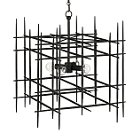 Люстра черная квадратной остроконечной формы Black Square варинант исполнения - 2 | Loft Concept в Липецке