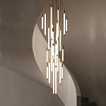 Люстра в современном стиле с 30-ю каскадными светодиодными лампами Golden LED Rain варинант исполнения - 1 | Loft Concept в Липецке