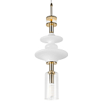 Подвесной светильник со стеклянными элементами и бронзовыми вставками Высота 62 см Gabriel Scott Luna варинант исполнения - 7 | Loft Concept в Липецке