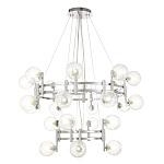 Люстра подвесная с двумя ярусами и 24-ю рельефными прозрачными плафонами из стекла Perforated Glass Bubbles варинант исполнения - 1 | Loft Concept в Липецке