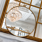 Зеркало настенное в раме золотого цвета с декором птица на ветке Mirror Portal варинант исполнения - 2 | Loft Concept в Липецке