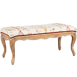 Банкетка из массива бука бежевая с растительным орнаментом Raffael Beige Floral Banquette варинант исполнения - 1 | Loft Concept в Липецке