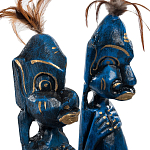 Комплект из 2-х деревянных статуэток Asmat Statuettes Dark Blue варинант исполнения - 6 | Loft Concept в Липецке