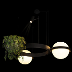 Подвесной светильник с 2-мя шарообразными плафонами и цилиндрическим спотом Light of Еyes варинант исполнения - 7 | Loft Concept в Липецке