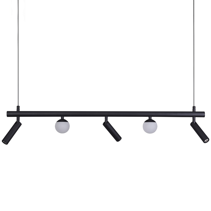Линейный светодиодный светильник Longo Linear Hanging Lamp Черный Белый в Липецке | Loft Concept 