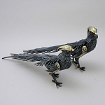 Статуэтка бронзовая пара Фазаны синие Bronze Birds варинант исполнения - 2 | Loft Concept в Липецке