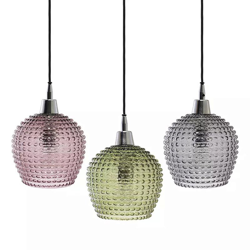 Подвесной светильник каскадный с 3-мя рельефными плафонами Cascade with Relief Lampshades Серый Зеленый Сливовый Черный Подвесной светильник каскадный с 3-мя рельефными плафонами Cascade with Relief Lampshades Серый Зеленый Сливовый Черный в Липецке | Loft Concept