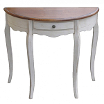 Деревянная консоль полукруглая с ящиком в стиле прованс Interiors Romance варинант исполнения - 1 | Loft Concept в Липецке