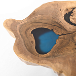 Кофейный стол со столешницей из орехового дерева и эпоксидной смолы Clem Coffee Table варинант исполнения - 1 | Loft Concept в Липецке