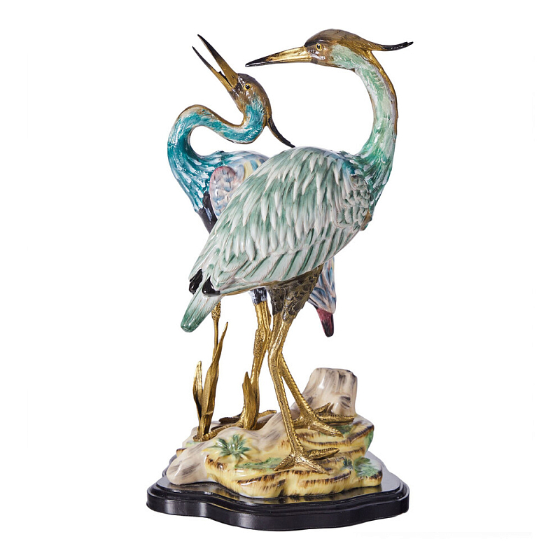 Статуэтка в виде двух птиц из фарфора с бронзовыми элементами Bird of the Garden of Eden Мульти Бронза в Липецке | Loft Concept 