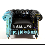 Кресло "Баския и Уорхол" Basquiat Warhol graffiti chair натуральная кожа варинант исполнения - 2 | Loft Concept в Липецке