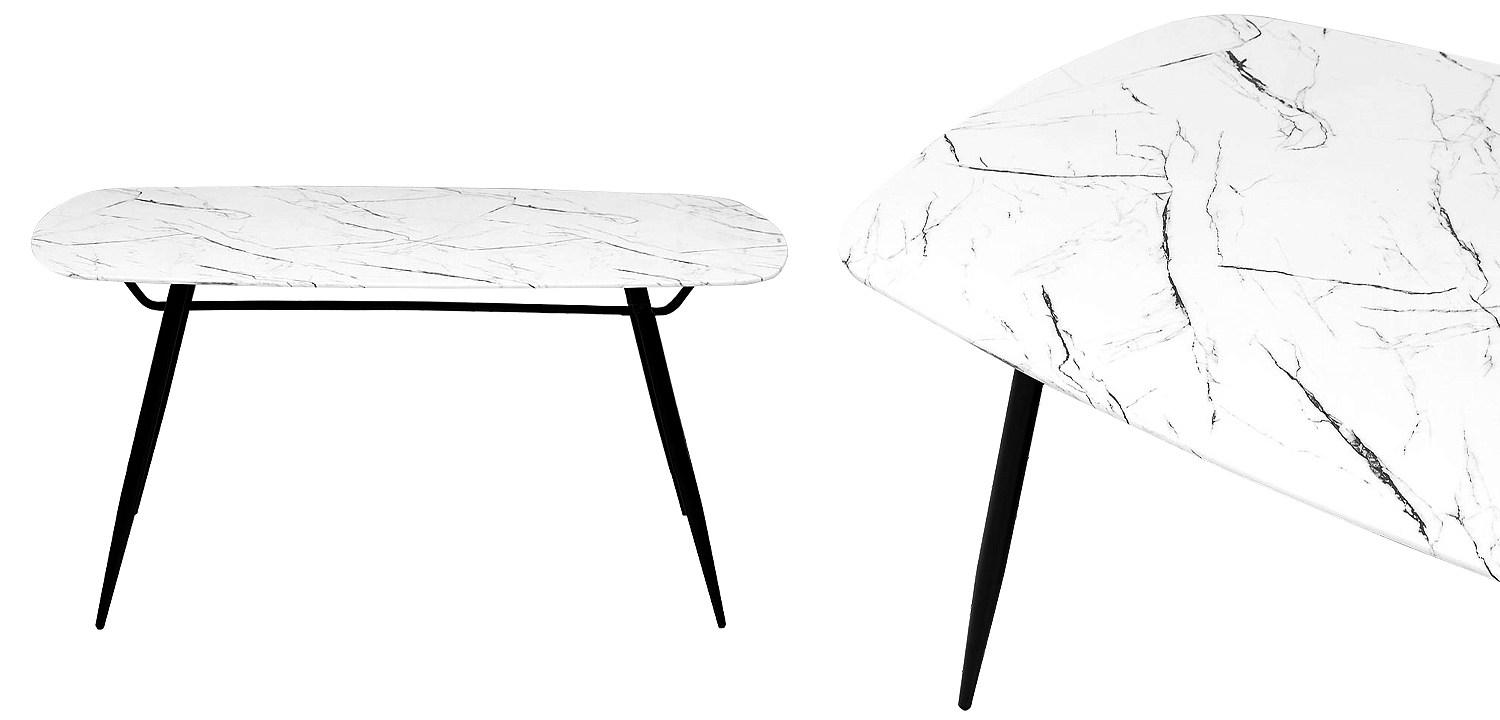 Обеденный стол Hettie Dinner Table столешница с рисунком под мрамор Обеденный стол Hettie Dinner Table столешница с рисунком под мрамор - Loft-Concept в Липецке