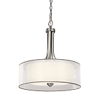 Люстра подвесная с двойным круглым плафоном из органзы и матового стекла Kichler варинант исполнения - 1 | Loft Concept в Липецке