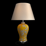 Настольная лампа желтая с изображением белых птиц Flight Among Acacia варинант исполнения - 2 | Loft Concept в Липецке