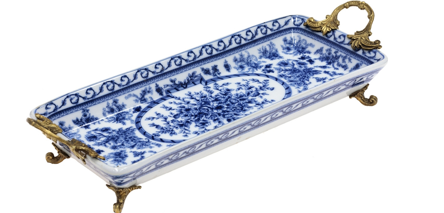 Поднос Orianne Blue and Bronze Поднос Orianne Blue and Bronze - Loft-Concept в Липецке