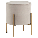 Бежевый пуф на золотистых ножках SANJAY варинант исполнения - 1 | Loft Concept в Липецке
