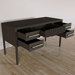 Большой Рабочий стол Primo с 5 выдвижными ящиками Темный орех варинант исполнения - 6 | Loft Concept в Липецке