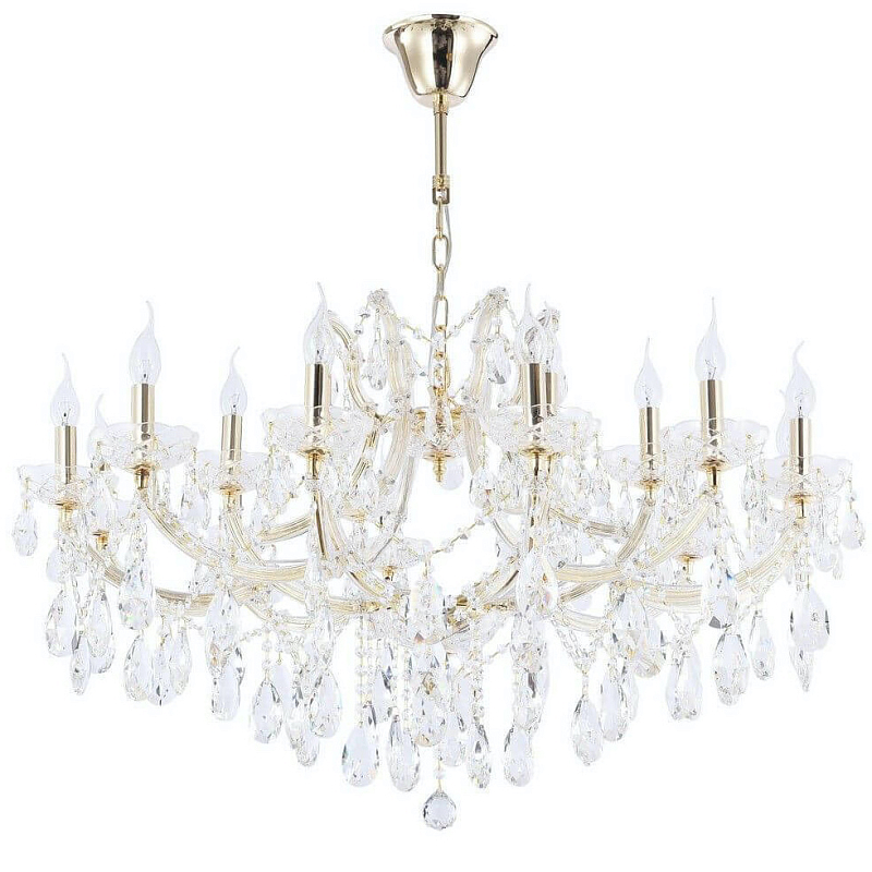 Люстра Pasquale Chandelier 18 Золотой Прозрачный Люстра Pasquale Chandelier 18 Золотой Прозрачный в Липецке | Loft Concept