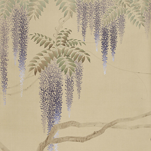 Обои в японском стиле Wisteria Original colourway on Raw Silk dyed silk