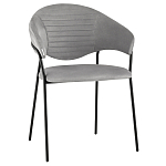 Серый стул с обивкой из искусственной замши Alexis варинант исполнения - 1 | Loft Concept в Липецке