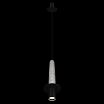 Подвесной светильник с узким цилиндрическим плафоном и черным металлическим декором Concrete Pipe варинант исполнения - 11 | Loft Concept в Липецке