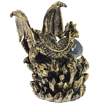 Декоративная статуэтка Дракон со стеклянным шаром Dragon and Glass Ball Gold Black варинант исполнения - 3 | Loft Concept в Липецке